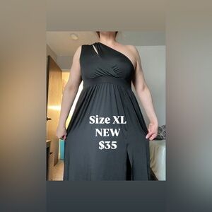 Elegant Black One-Shoulder Dress